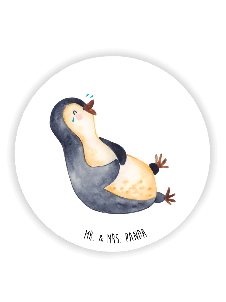 Kühlschrankmagnet Pinguin Lachen ohne Spruch in Weiß