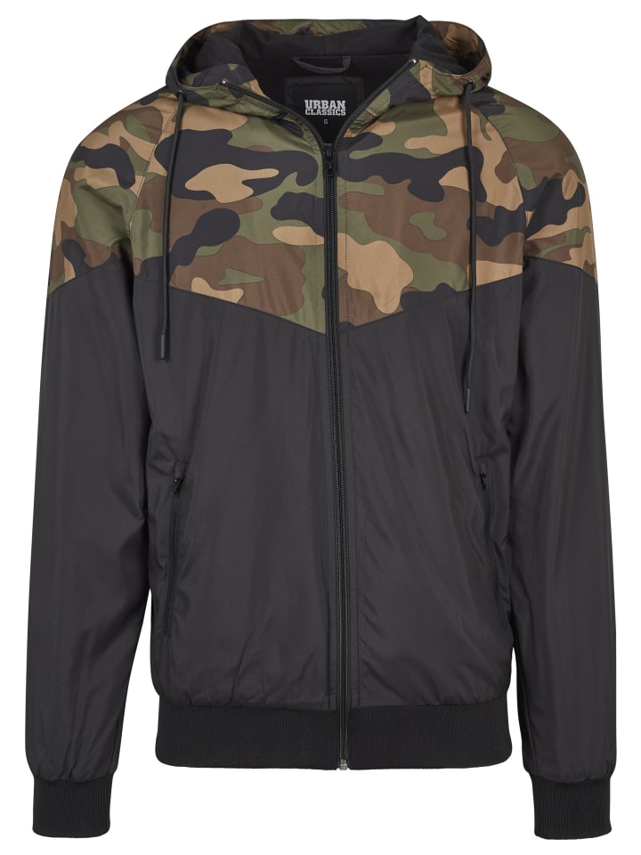Windbreaker in blk/woodcamo