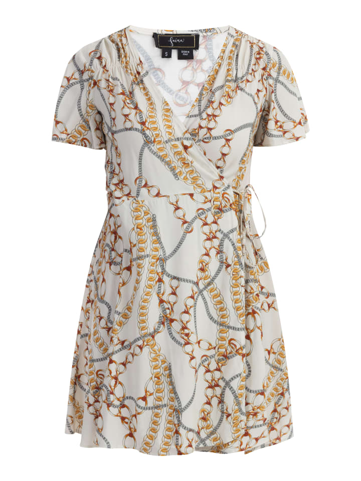 Damen Minikleid Mit Allover-Print in Weiss