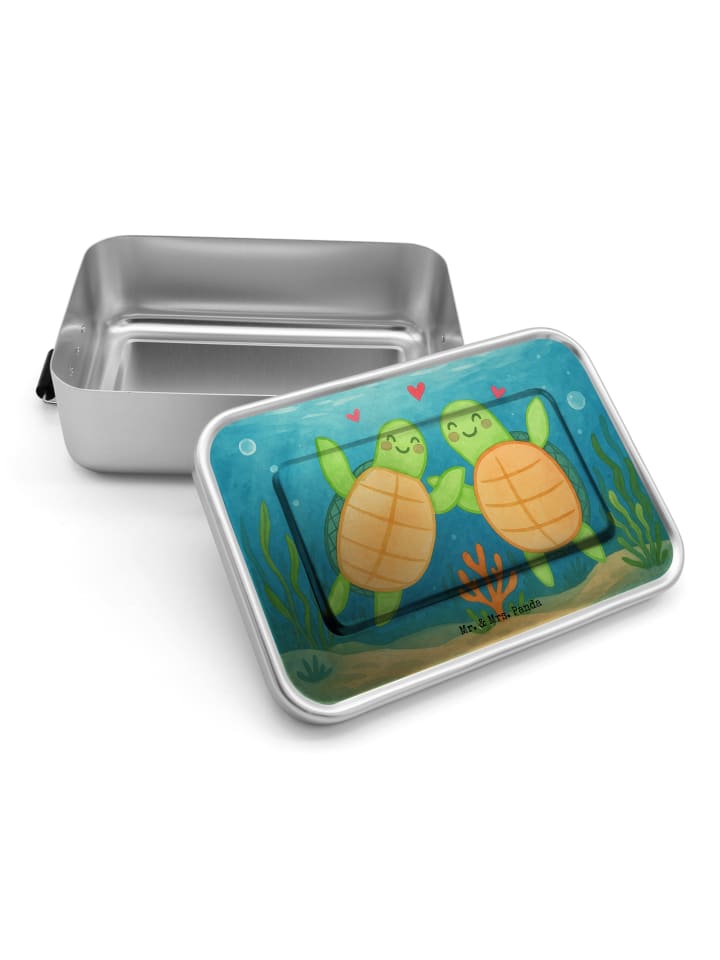 Lunchdose Schildkröten Paar Design ohne Spruch in Weiß