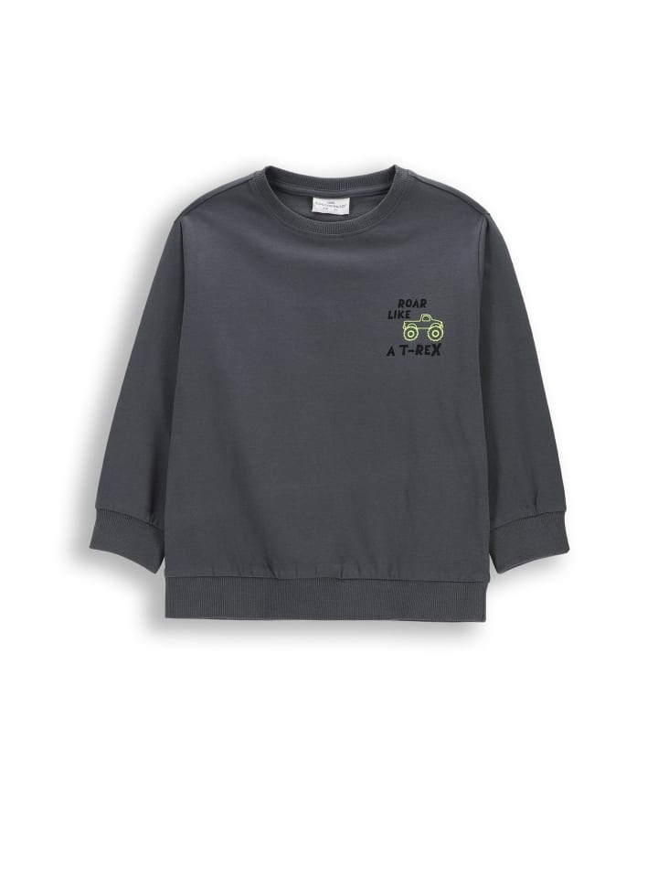 Langärmliges Baumwollshirt in schwarzgrau