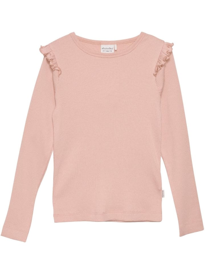 Kinder Longsleeve "T-Shirt LS Rib-Girl" in Rosa