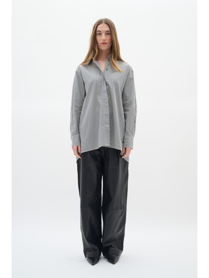Langarm-Hemd NataljaIW Lockere Passform in Black Stripe
