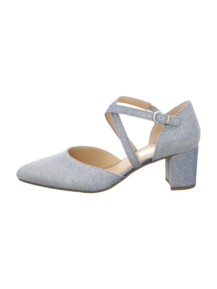 Riemchenpumps in Blau