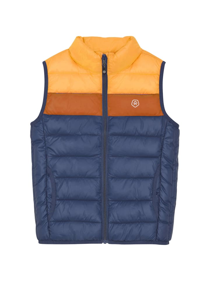 WAISTCOAT QUILTED COLORBLOCK in Orange