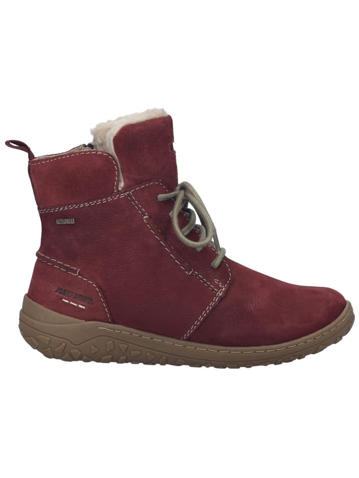 Schnürstiefelette in rot