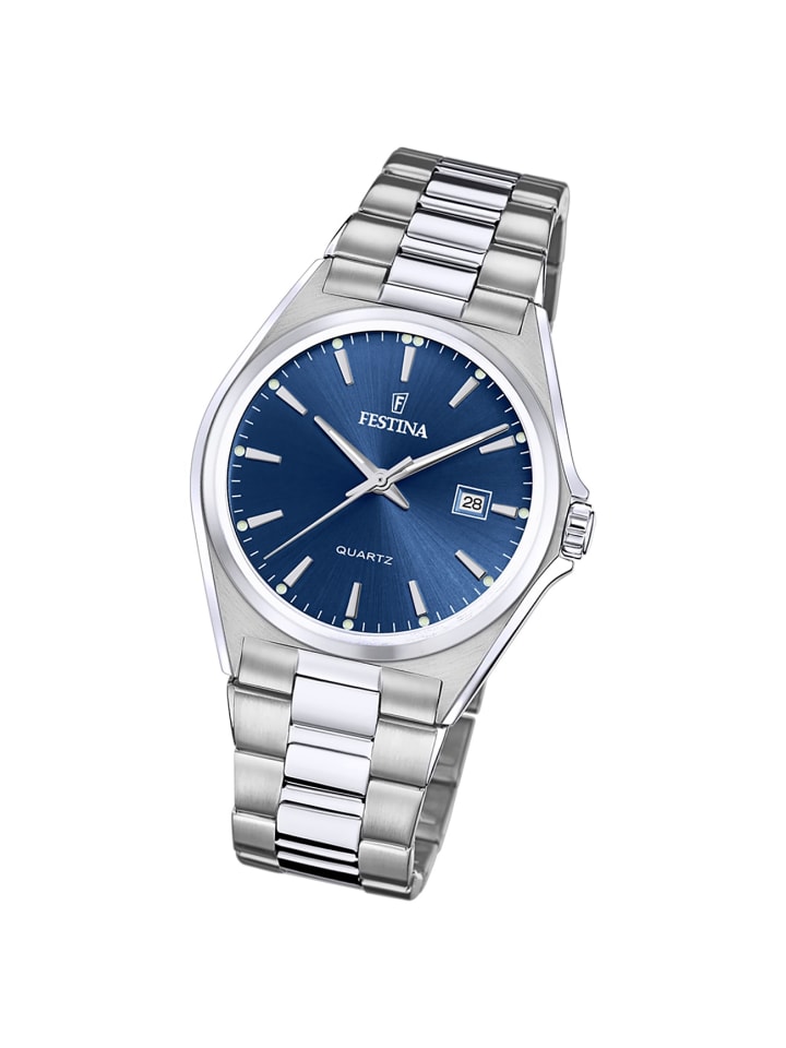 Analog-Armbanduhr Festina Klassik silber groß (ca. 40mm)