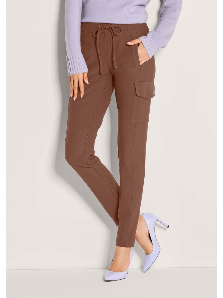 Cargo-Jerseyhose mit Kordelzug in espresso