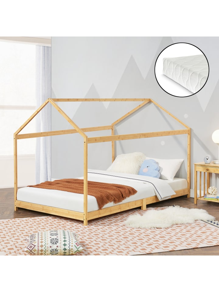 Kinderbett Vindafjord + HKSM in Beige (B)90cm (L)200cm