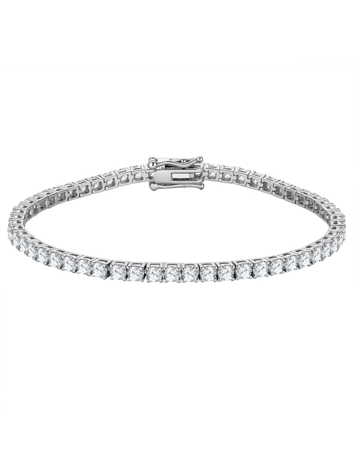 Armband aus Messing mit Zirkonia in silber