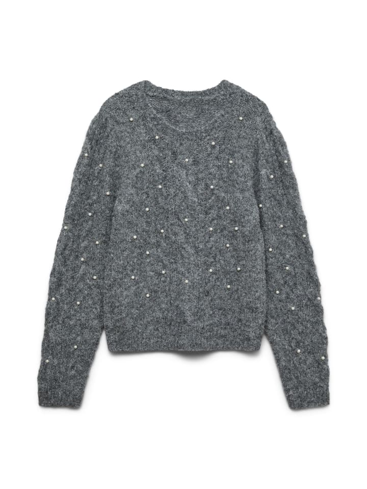 Strickpullover in Medium Grey Melange