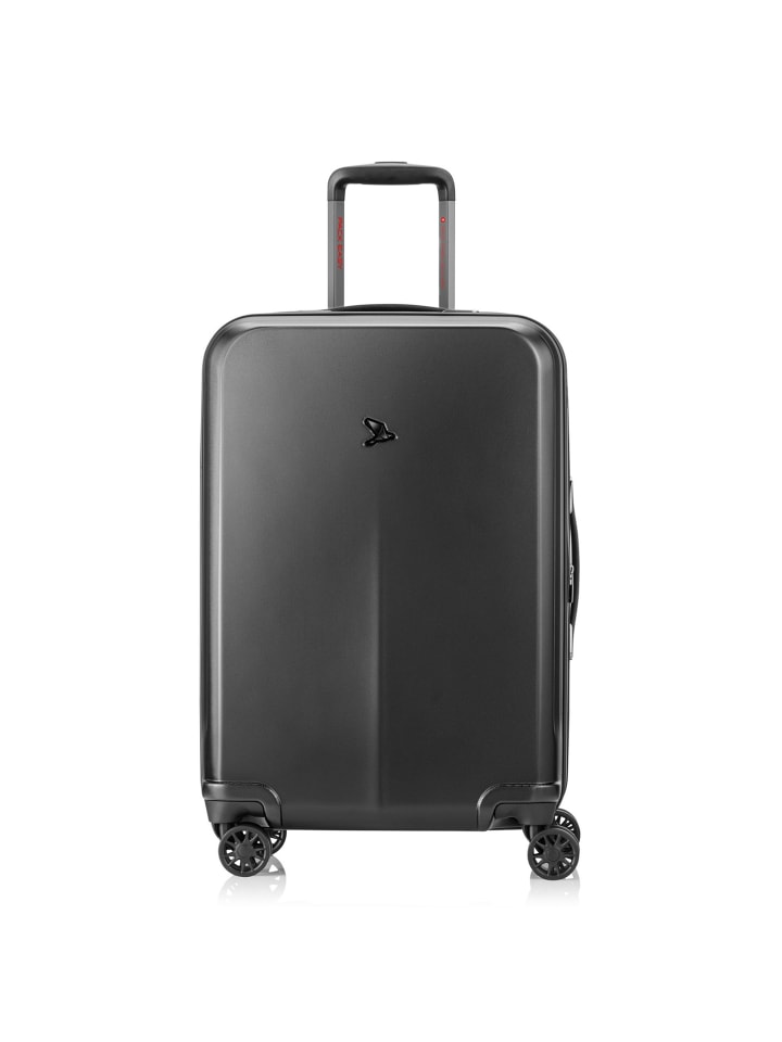 Genius 4 Rollen Trolley M 66 cm mit Dehnfalte schwarz