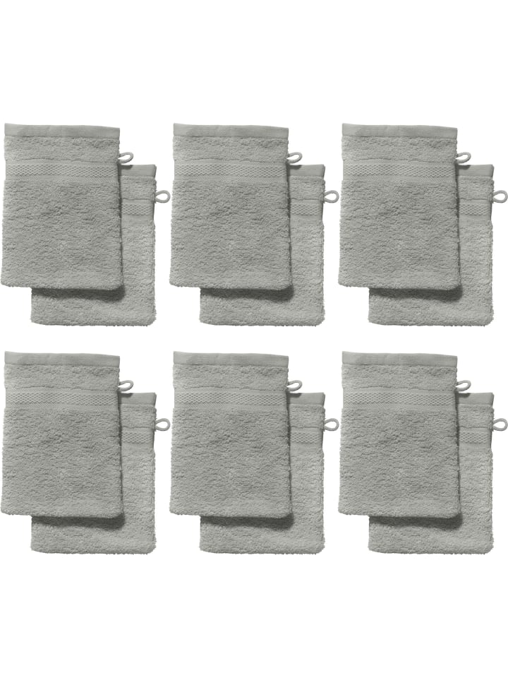 Frottier Waschhandschuh 12er-Pack Chicago in grau