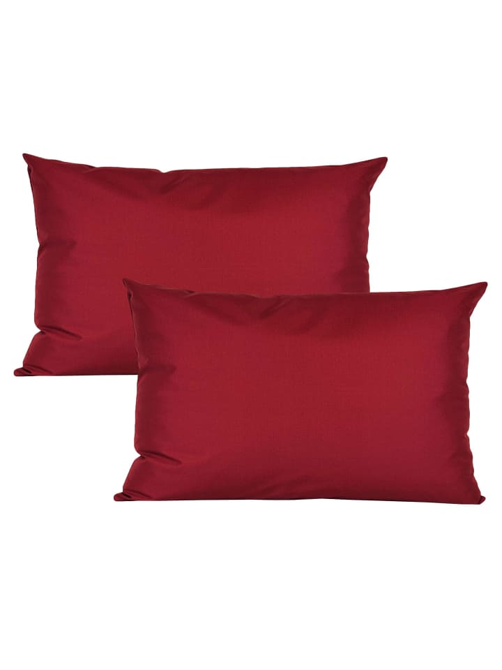 2er Set Outdoor Kissenhülle 40x60cm Uni in Burgund