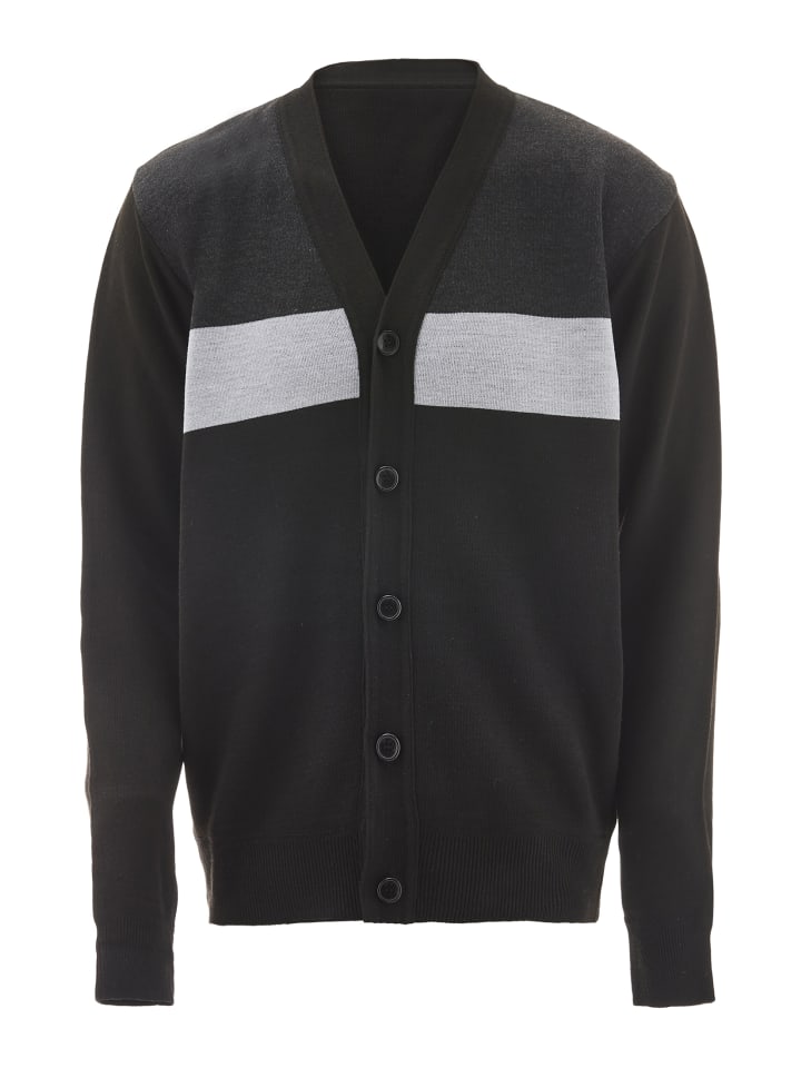 Herren Cardigan in Schwarz Grau