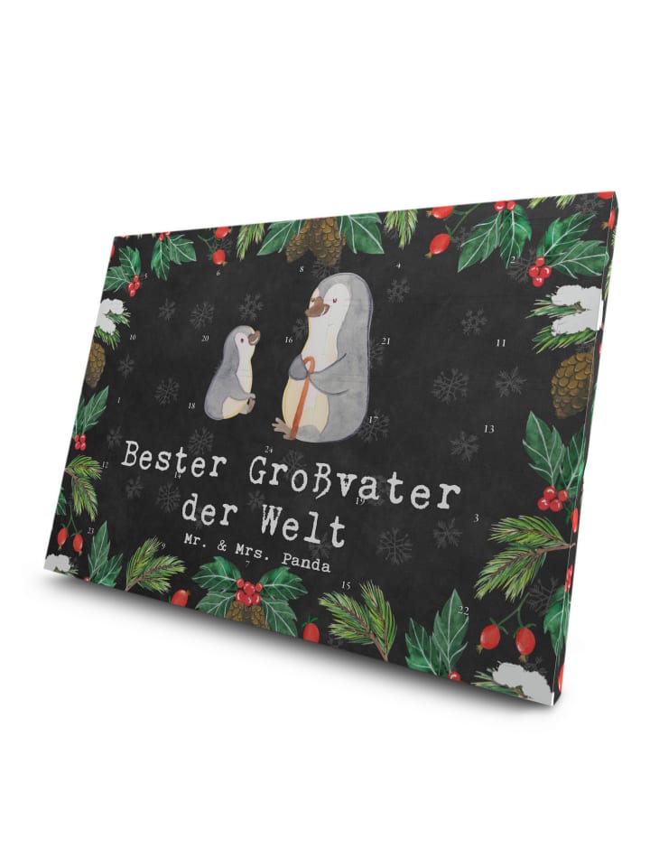 Adventskalender Pinguin Bester Großvater der We... in Kreidetafel