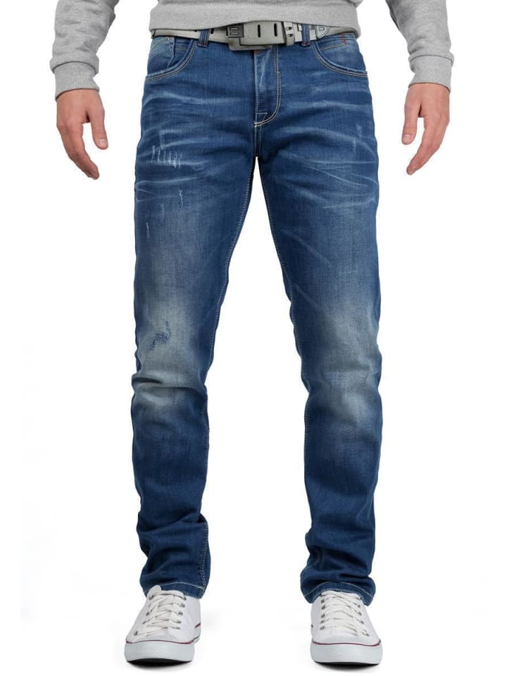 Herren Regular Fit Jeans Stonewashed in Blue