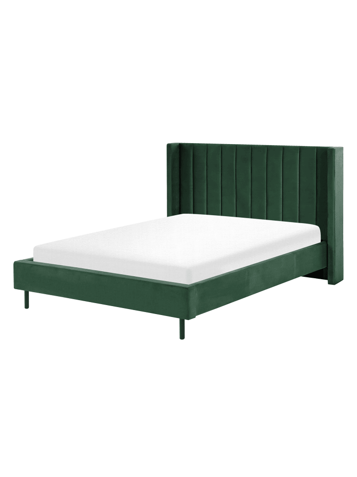 2-tlg Doppelbett VILLETTE in Grün/Schwarz