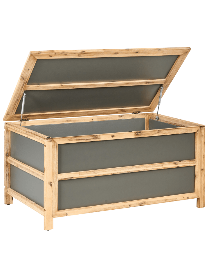 Truhe ACATE in Grau/Braun - (W) 121 x (H) 61 x (L) 72 cm