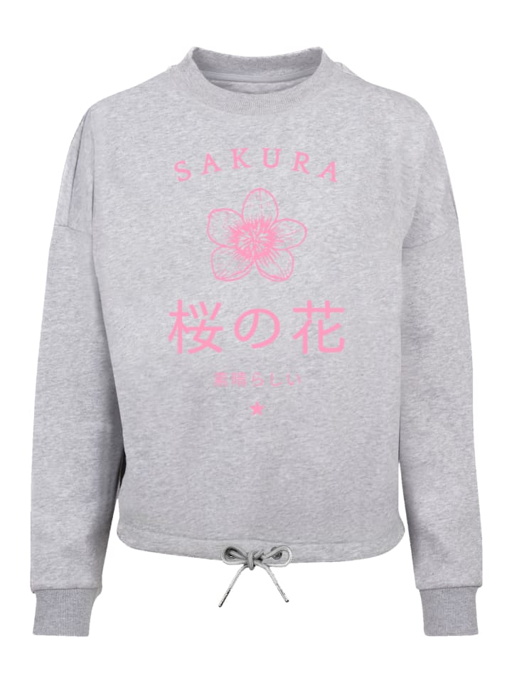 | F4NT4STIC Japan Blume grau Oversize günstig Sakura meliert kaufen Sweatshirt in limango