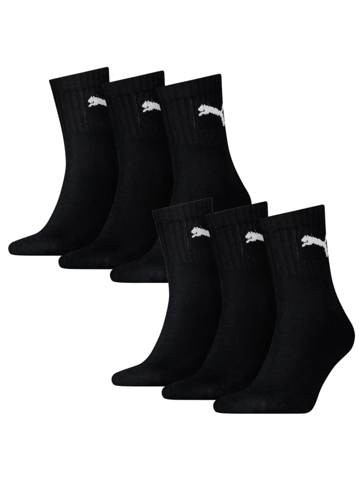 Socken 6 Paar Puma Short Crew in schwarz