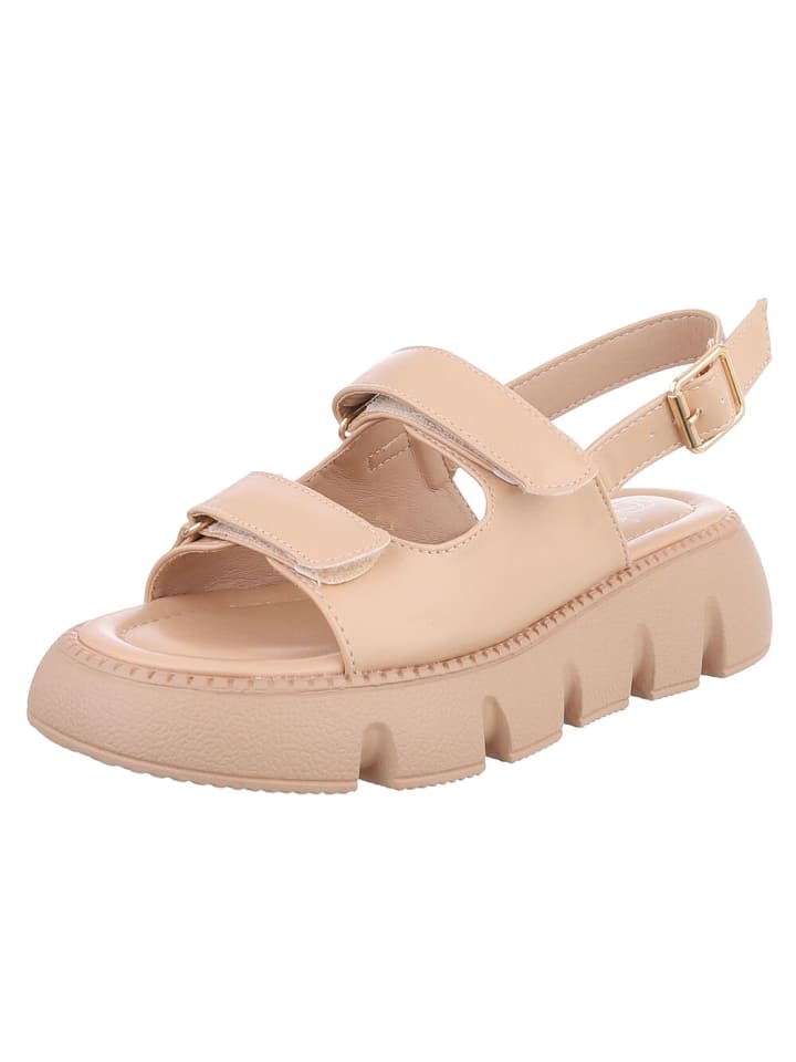 Sandale & Sandalette in Beige