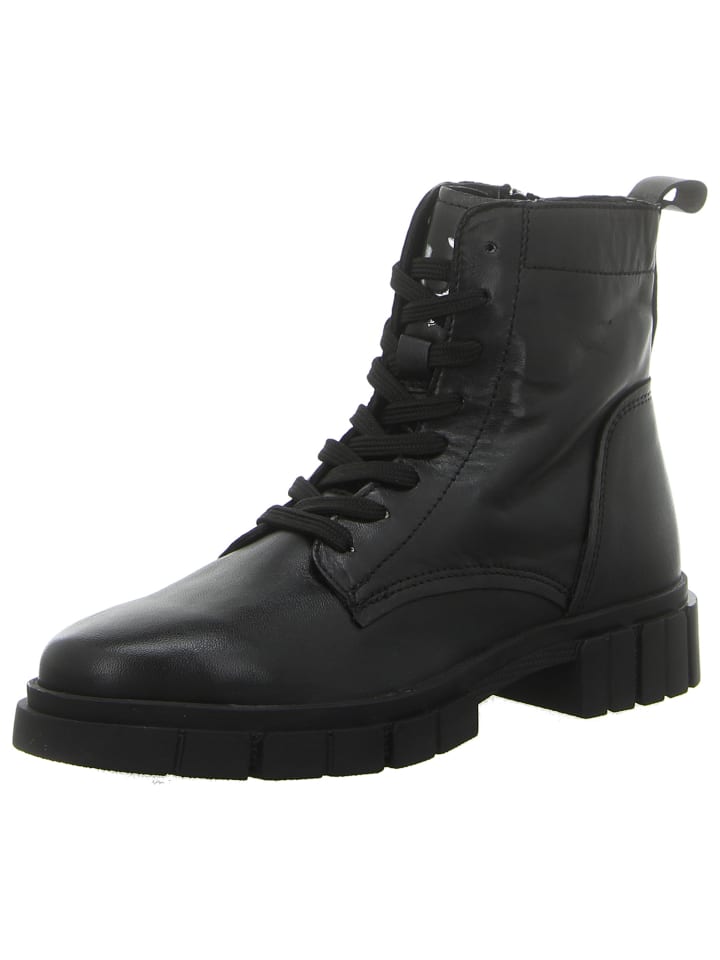 Schnürstiefelette in schwarz