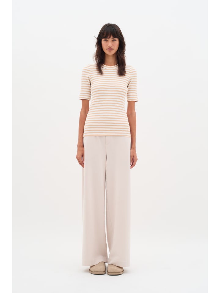 Jerseytop DagnaIW Slim fit in Alabaster/Pure White stripe
