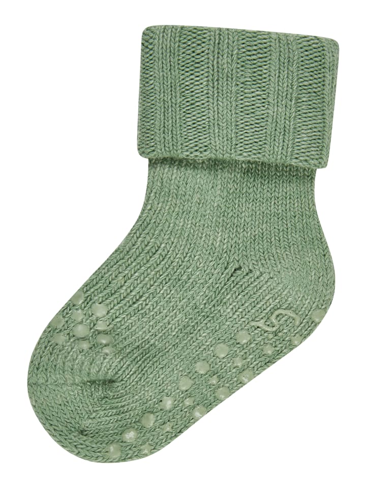 ABS Krabbelsocken Wolle in blattgrün