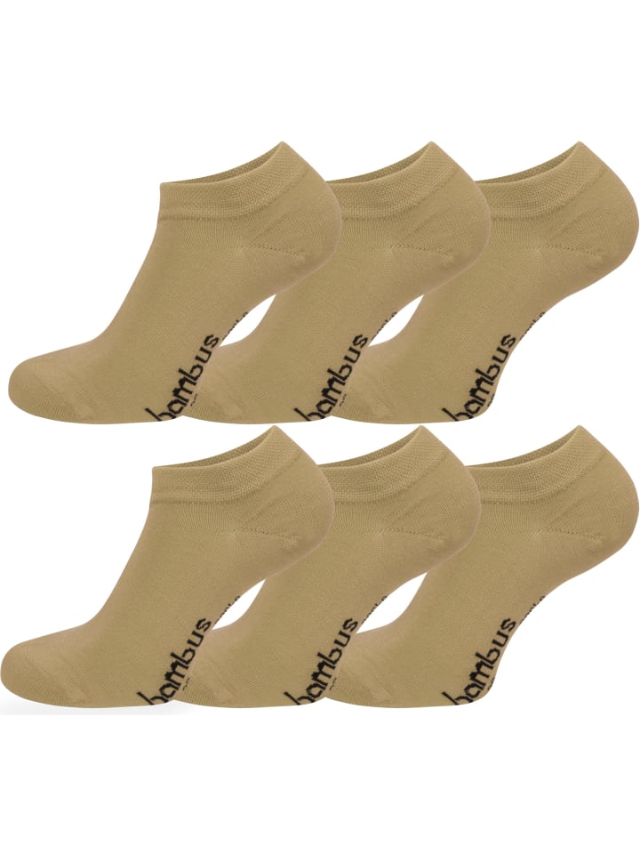 6 Paar Viskose-Gesundheitssocken Sneakers in Beige