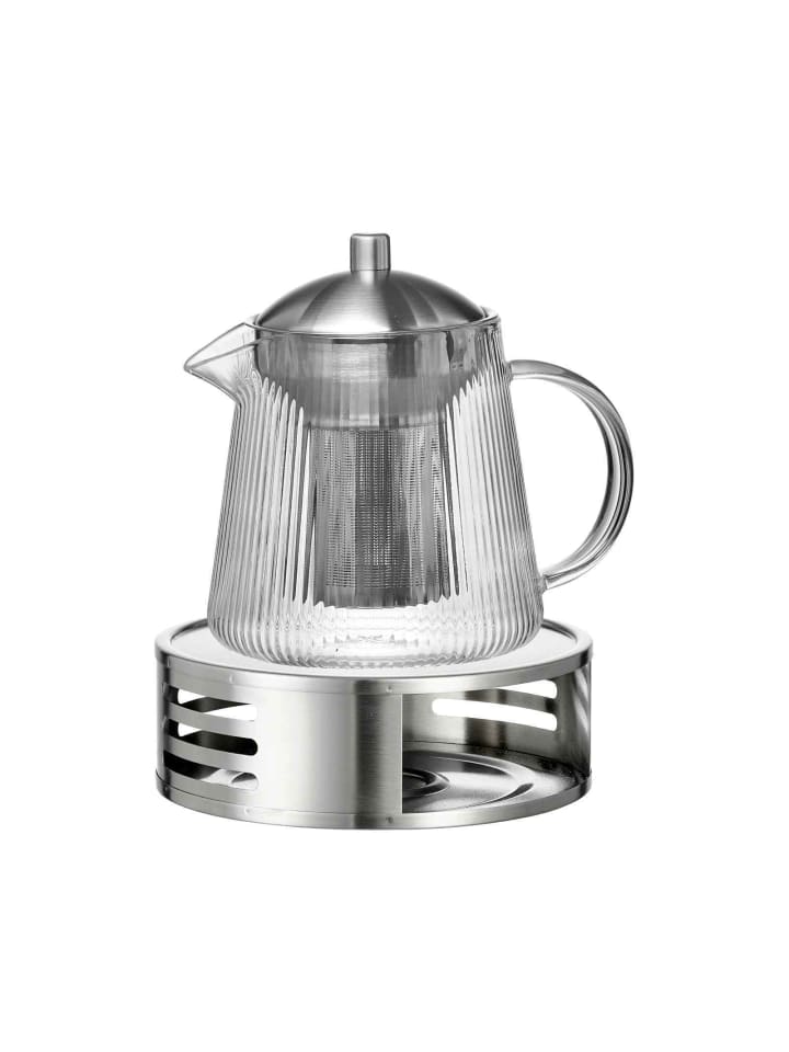 Teekanne mit Sieb & Stövchen Jive in Transparent 800 ml