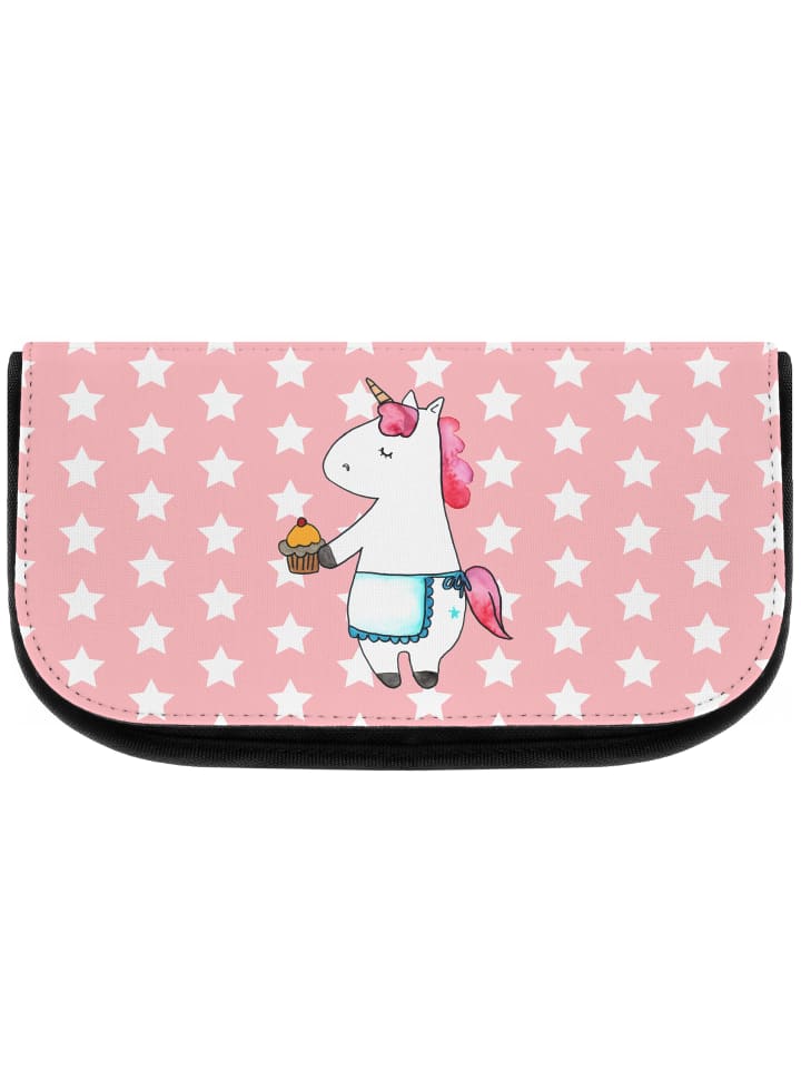 Beautytasche Einhorn Muffin ohne Spruch in Rot Pastell