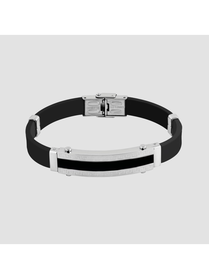 Damen Armband aus Edelstahl 21 cm in schwarz