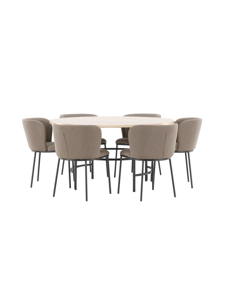 Essgruppe Copenhagen (7-teilig) Whitewash 140 x 140 cm