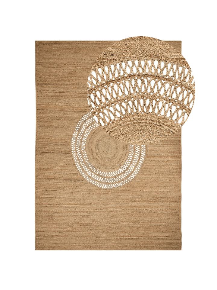 Geflochtener Teppich BOGAZOREN in Beige - (W) 160 x (L) 230 cm