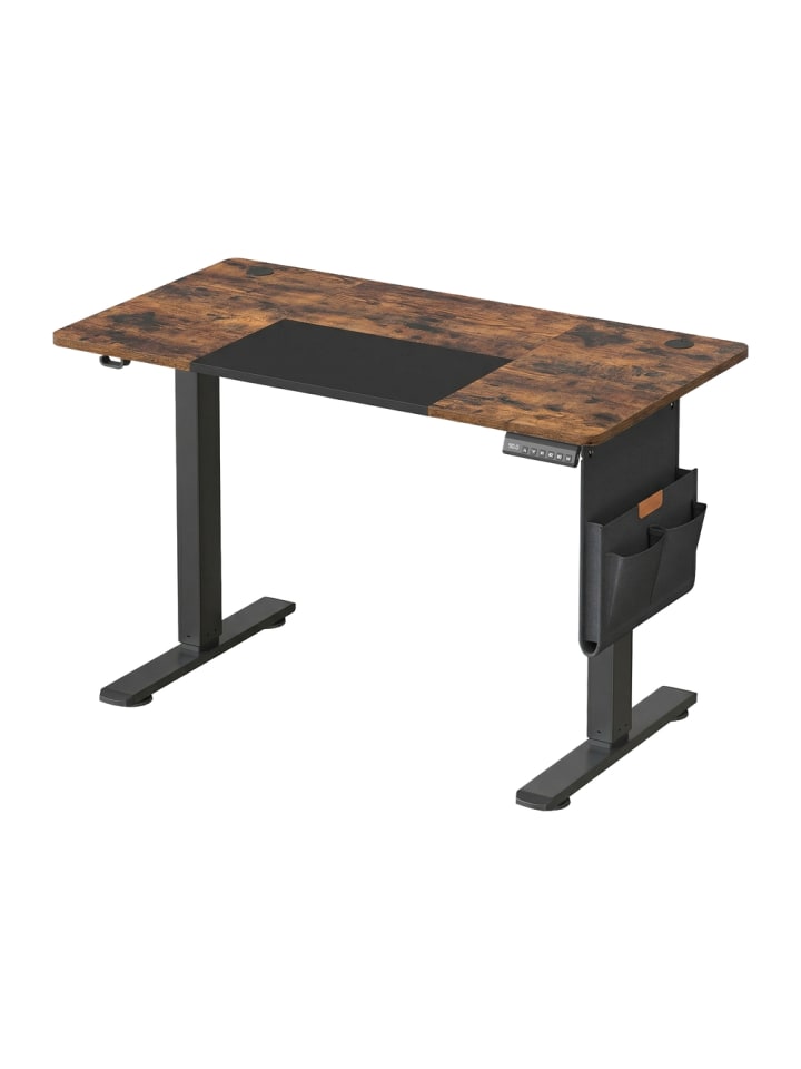 Schreibtisch Balok in Braun-Schwarz - (B)140 x (H)(72-120) x (T)60 cm