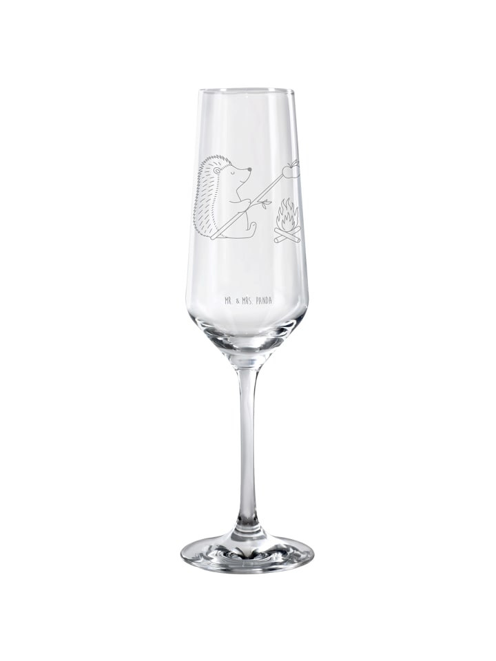 Champagnerglas Igel Grillen ohne Spruch in Transparent
