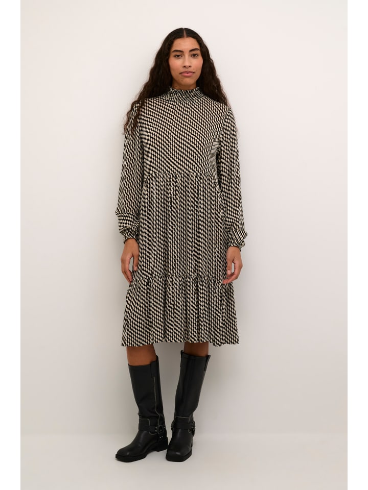 Kleid KAamber Relaxed fit in Black_White Wavy Print