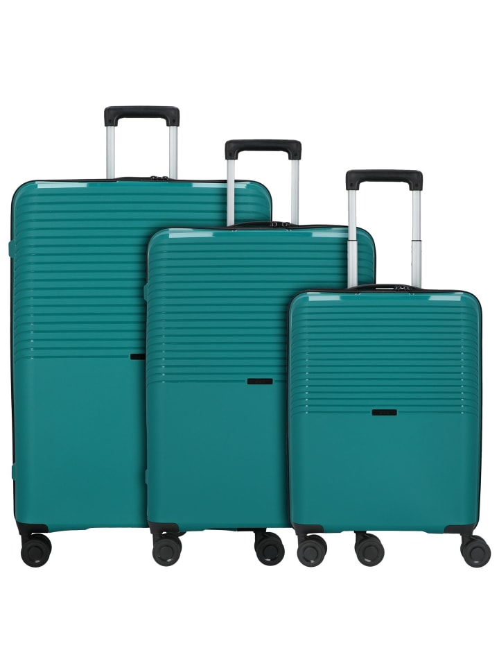 Travel Line 4000 4 Rollen Kofferset 3-teilig grün