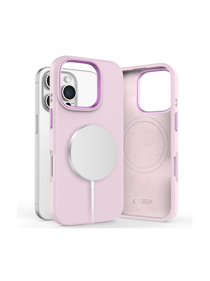 TechProtect Silikon PU magnetisch Hülle iPhone 16 Pro Rosa in Rosa