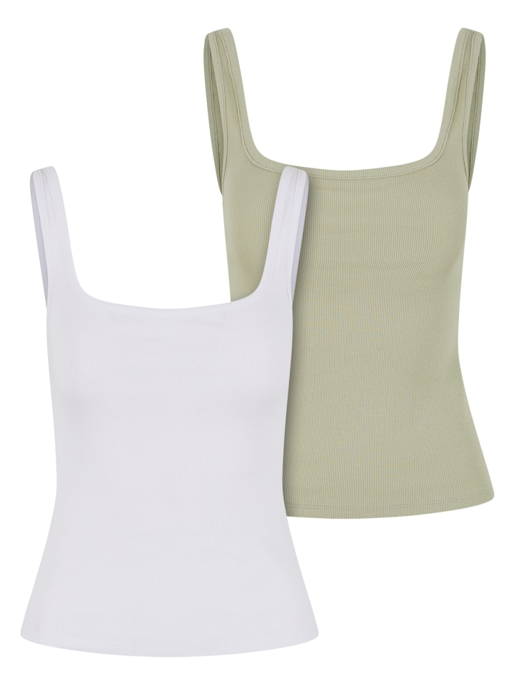 Tanks & Cami in white+softsalvia