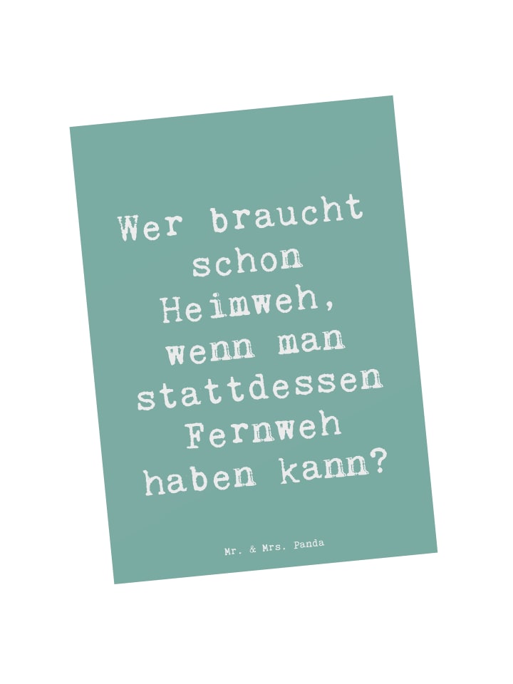 Postkarte Spruch Heimweh oder Fernweh mit Spruch in Meeresbrise