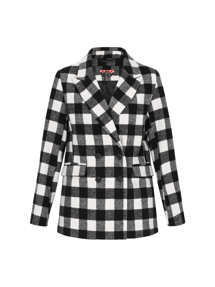 Women Blazer in black white check