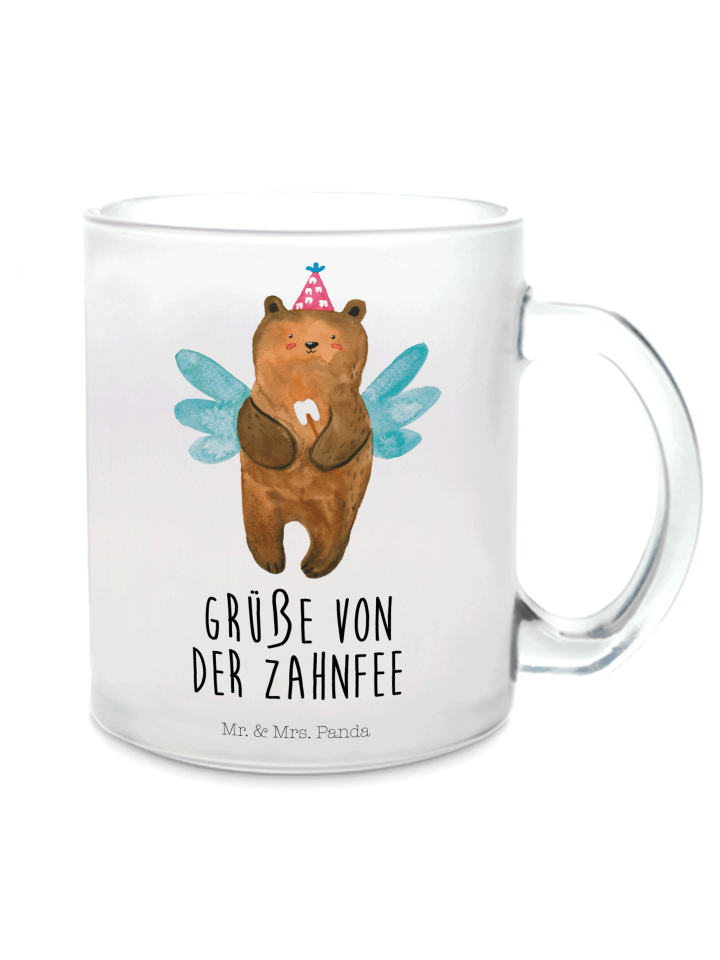 Kaffeebecher Bär Zahnfee mit Spruch in Transparent