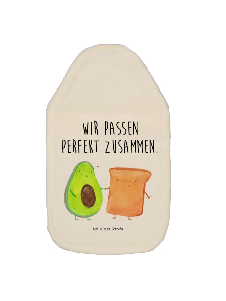 Wärmflasche Avocado Toast mit Spruch in Weiß
