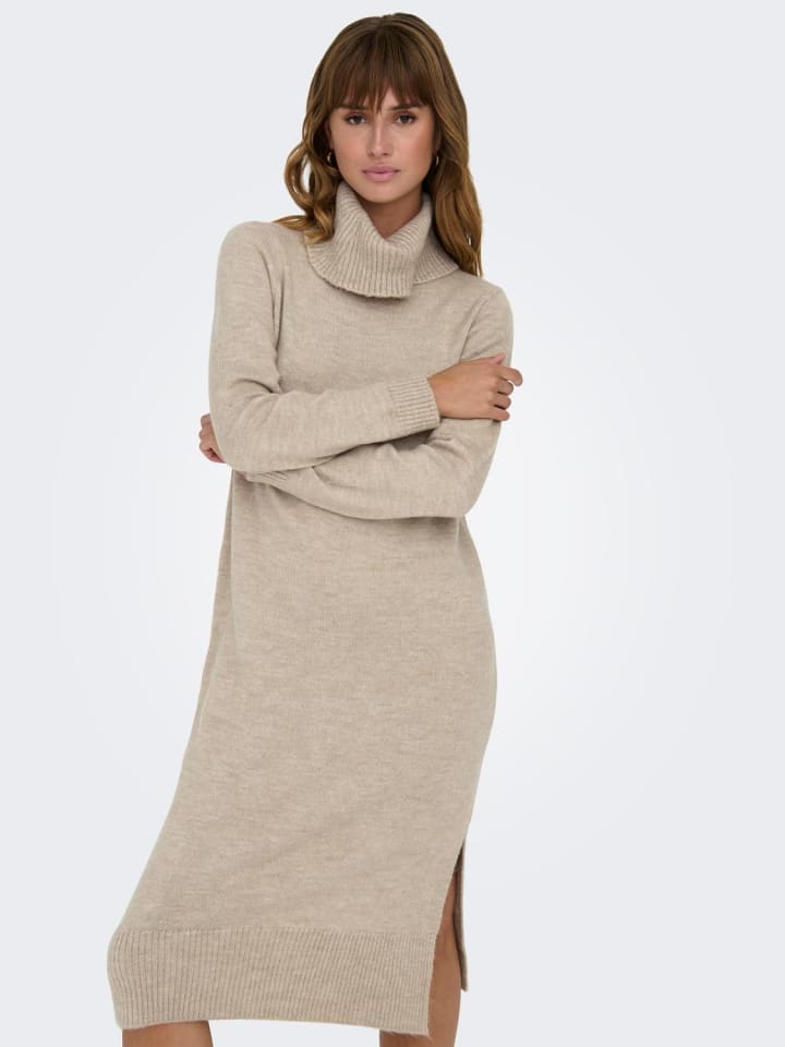 ONLY Langes Rollkragen in Braun Midi Strickkleid ONLBRANDIE Dress günstig | limango kaufen Pullover