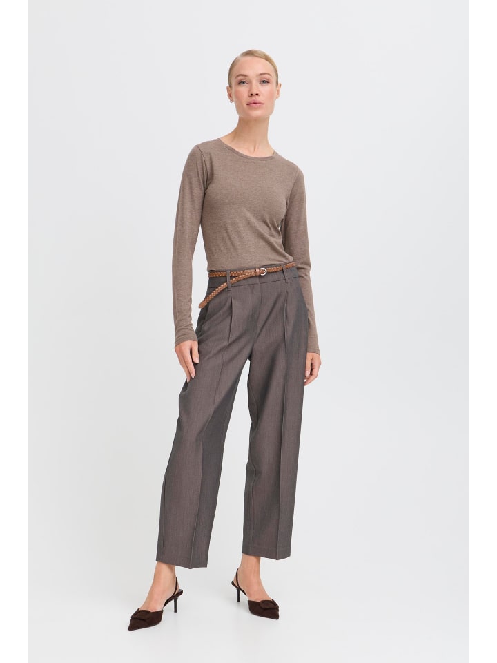 Langarm BYPAMILA Slim fit in Walnut Melange