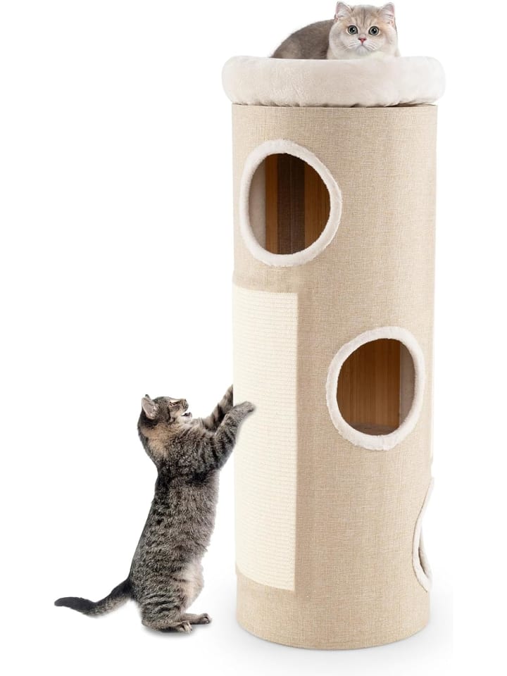 Kratztonne 4 Ebenen 113 cm hoch in Beige