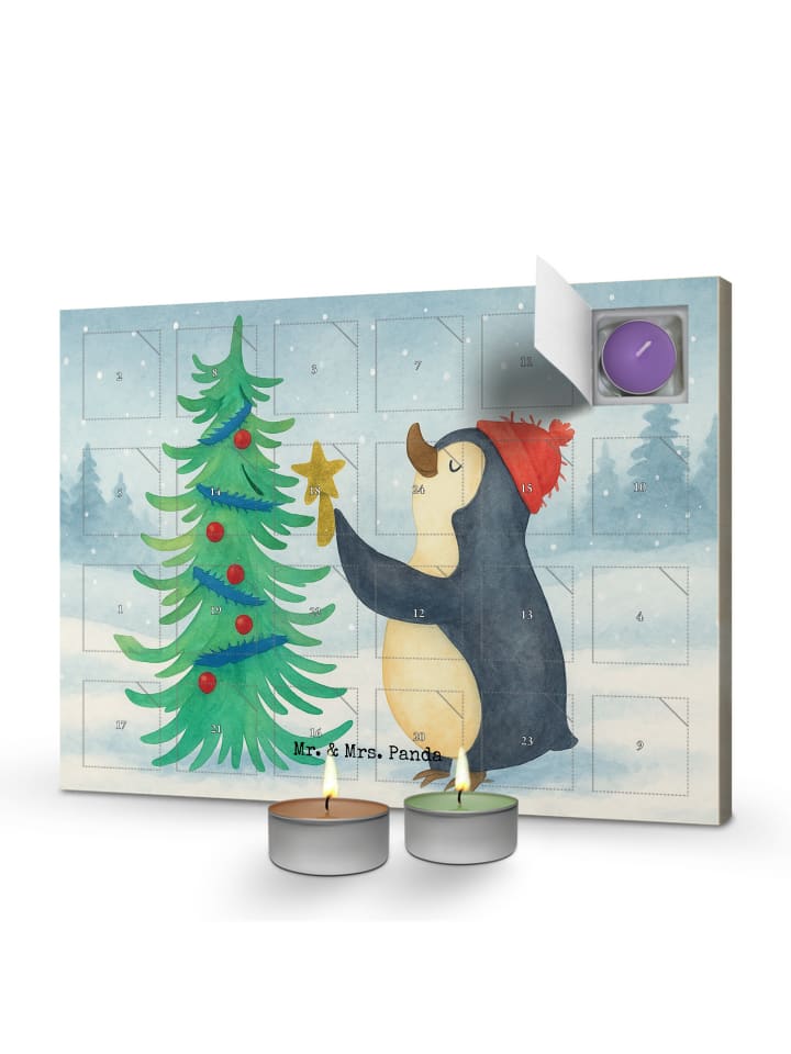 Adventskalender Pinguin Weihnachtsbaum Design o... in Weiß