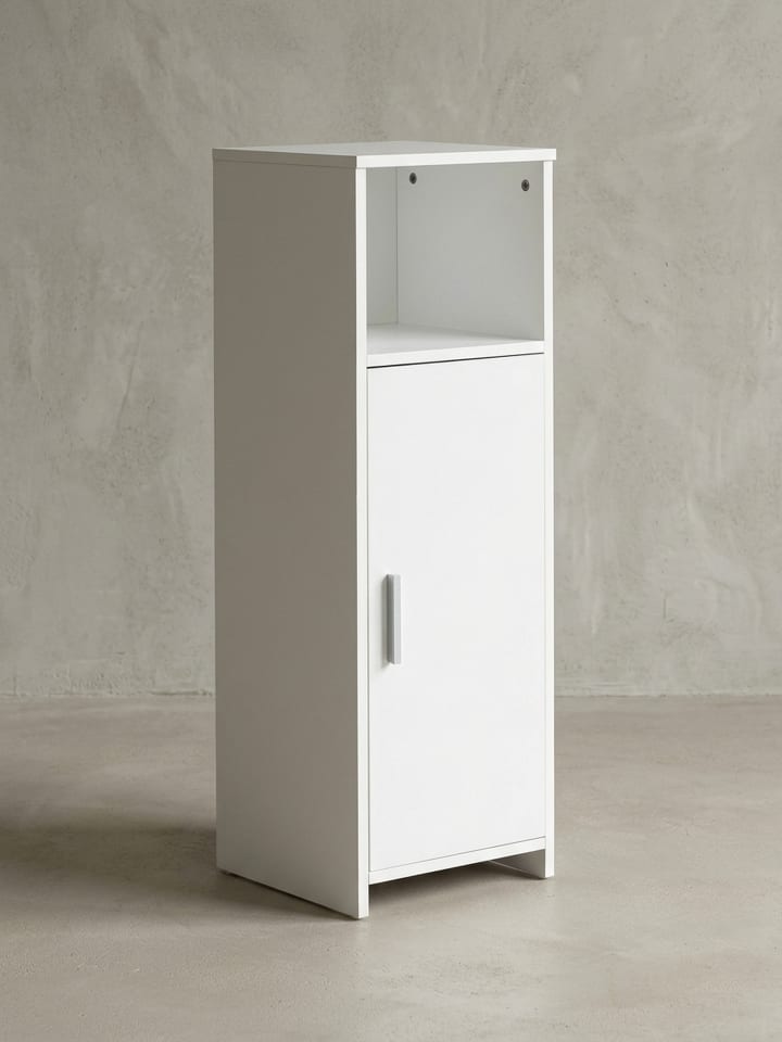 Badschrank | Weiß, 30x95.5x30cm, Tür, Ablage